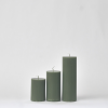 Green Stripped Flathead Candle set