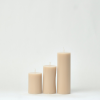 Beige Stripped Flathead Candle set