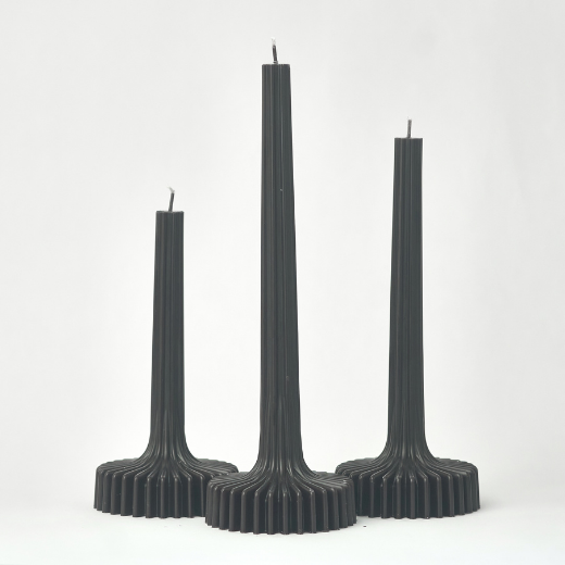 Black Genie Candles Set of 3